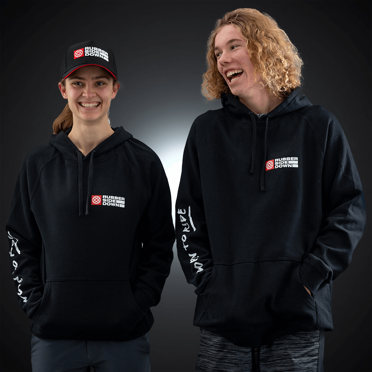 Essential Hoodie Black Rubber Side Down Global