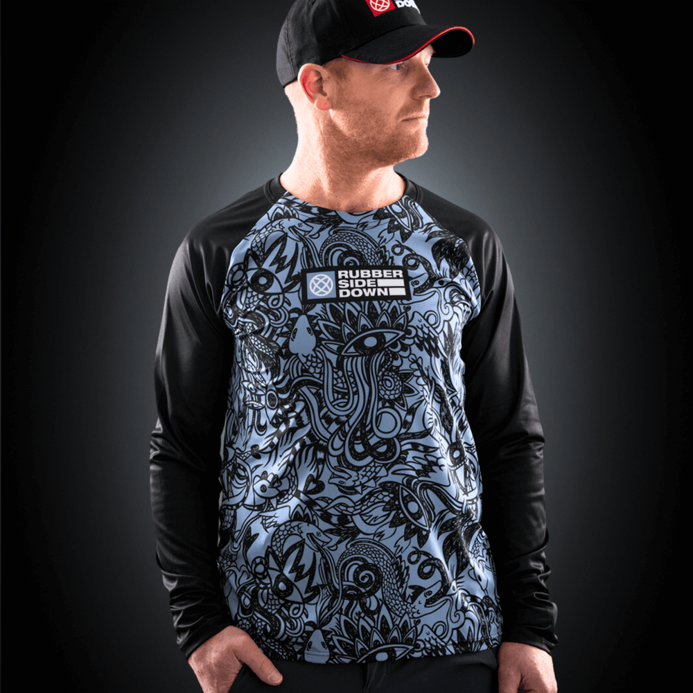 Sidewinder Storm Blue Long Sleeve MTB Jersey